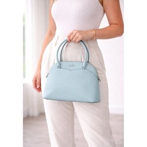Kate Spade Payton Medium Dome Satchel Blue Glow Saffiano Leather WKRU7093